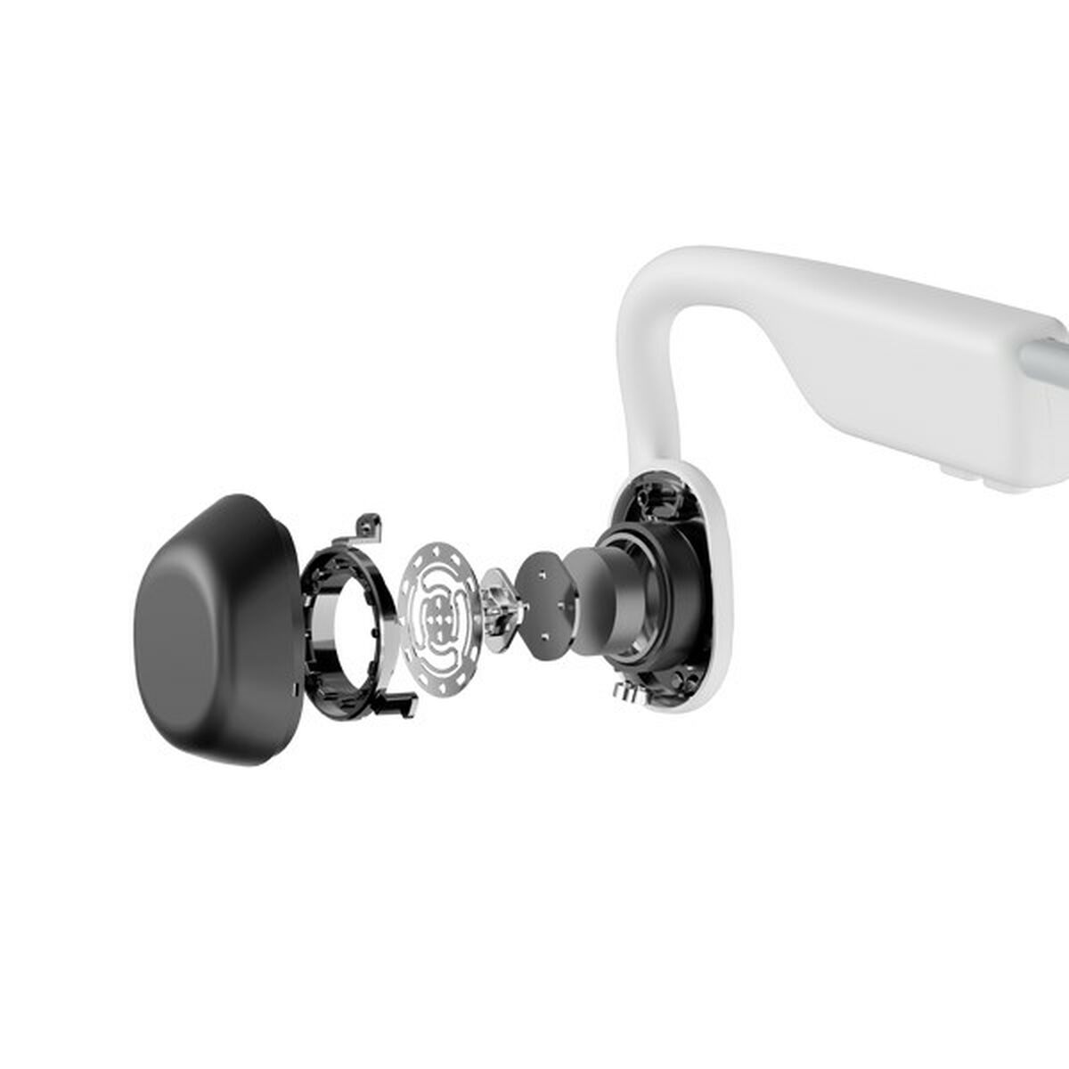 سماعات البلوتوث Shokz OpenMove بيضاء-4