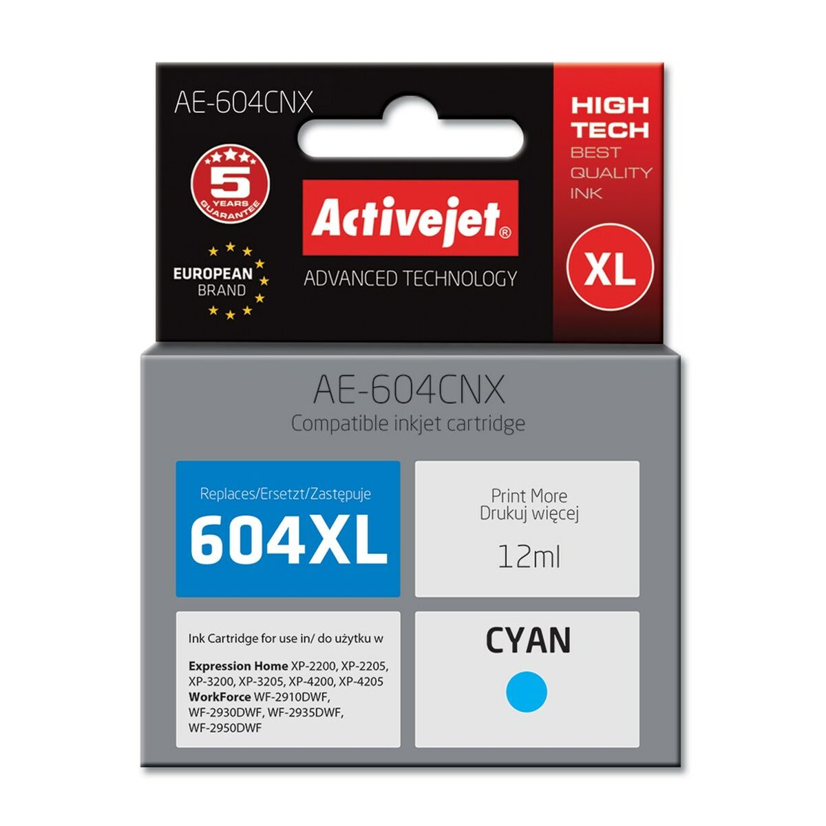 Cartridge Kompatibel mit Activejet Tinte AE-604CNX Cyan