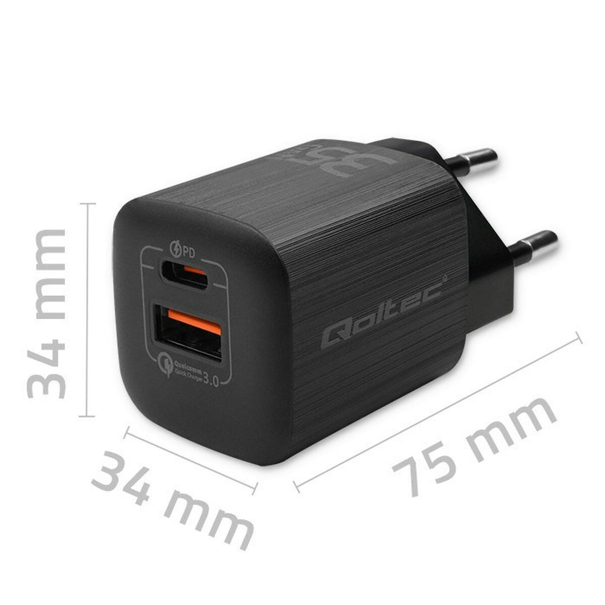 Qoltec 50764 Black 35 W Network Charger-2