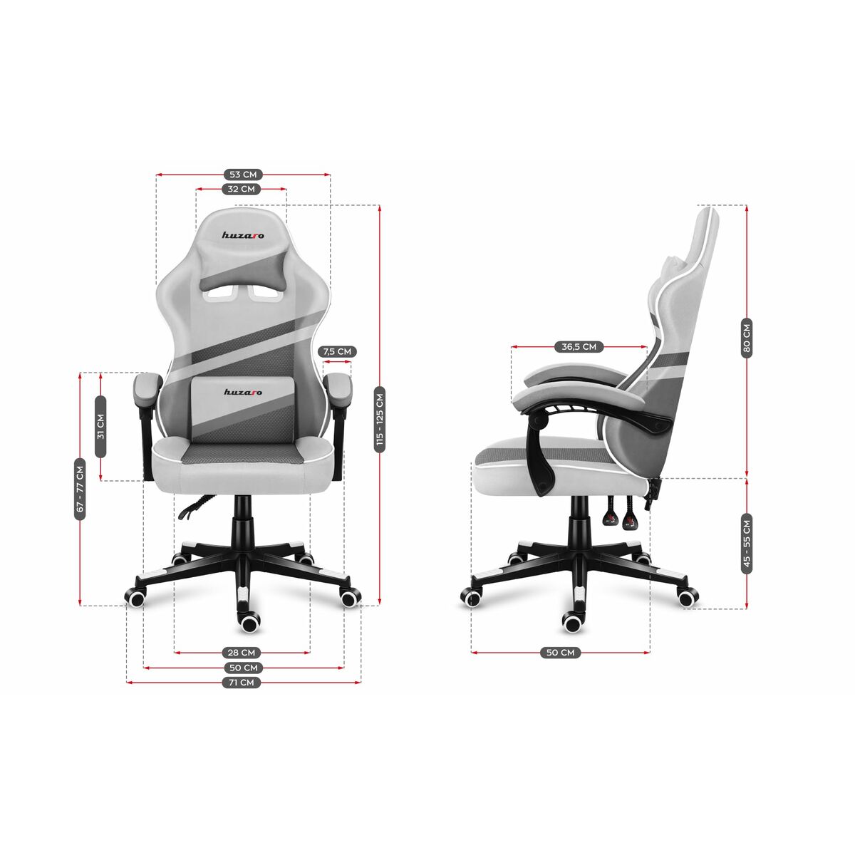 Стул Gaming Huzaro HZ-Force 4.4 White Mesh Белый-3