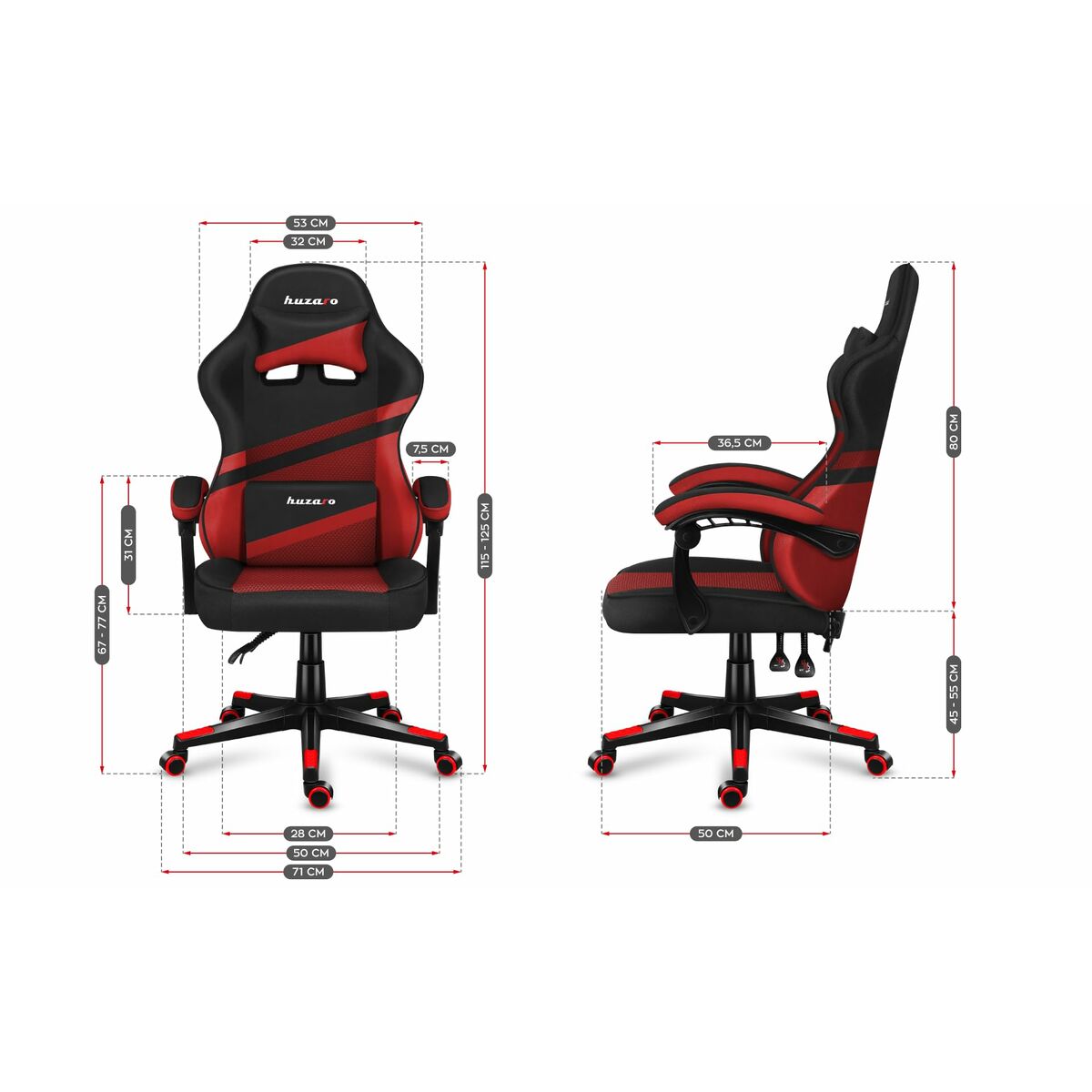 Стул Gaming Huzaro HZ-Force 4.4 Red Mesh Красный-2