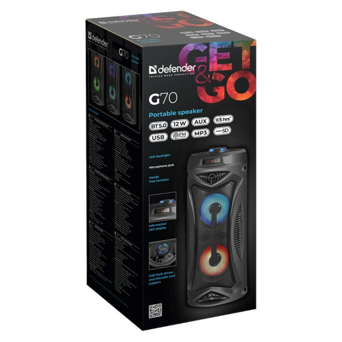 Портативный Bluetooth-динамик Defender 65171 Чёрный 12 W-2