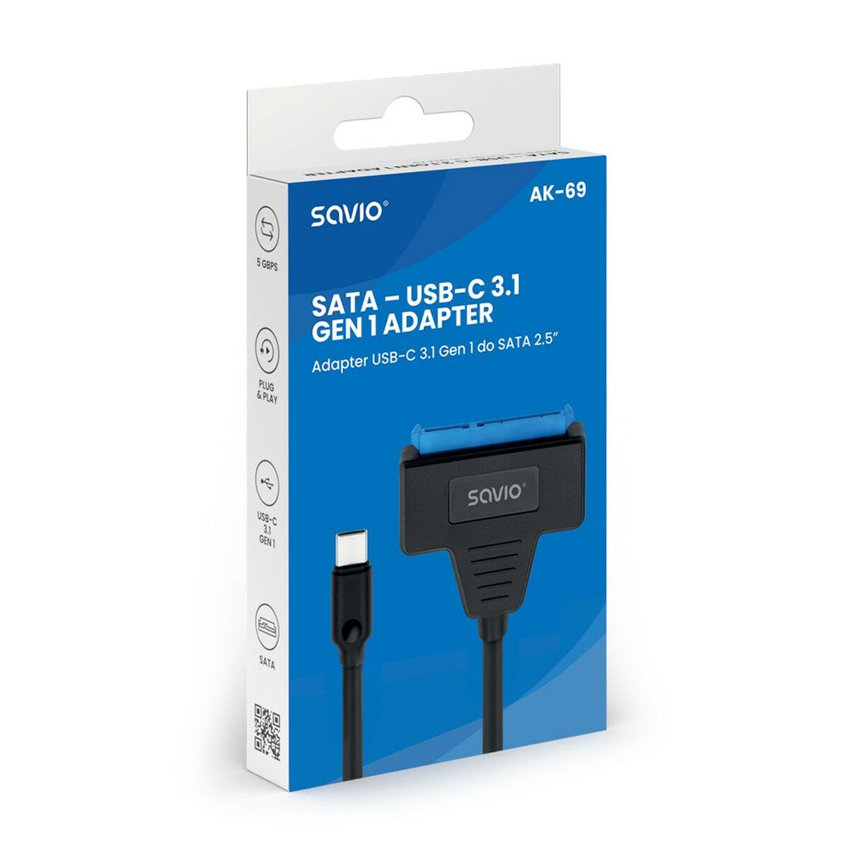 USB adapter for SATA Savio AK-69 25 cm hard drive-4