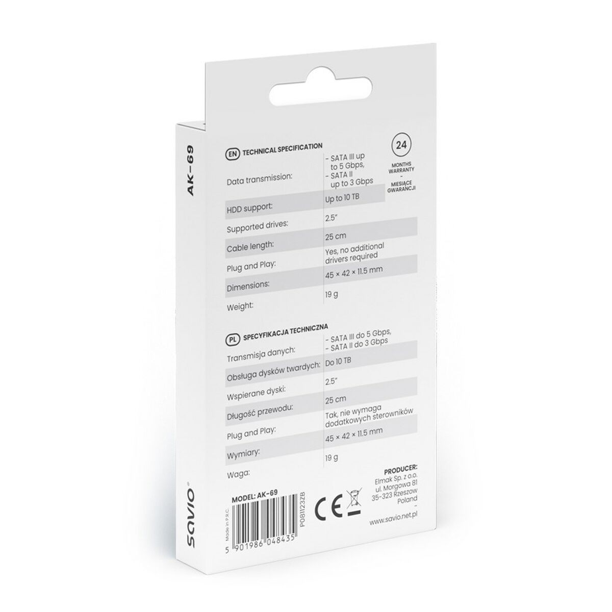 USB adapter for SATA Savio AK-69 25 cm hard drive-5
