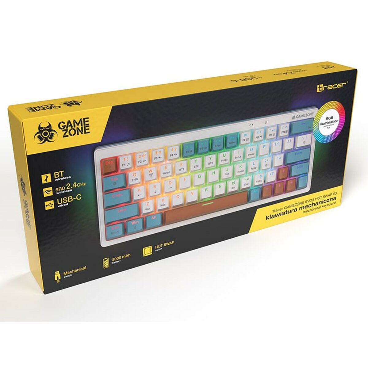Механическая клавиатура Tracer TRAKLA47303 Белый Разноцветный QWERTY-4