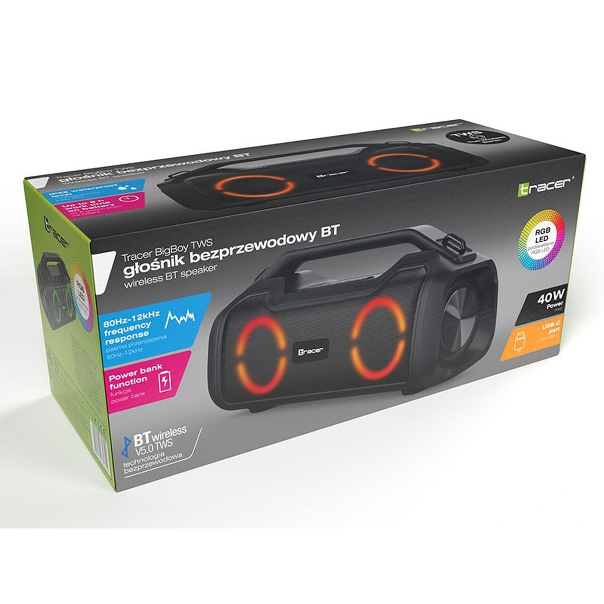 Портативный Bluetooth-динамик Tracer BigBoy Чёрный 40 W-2