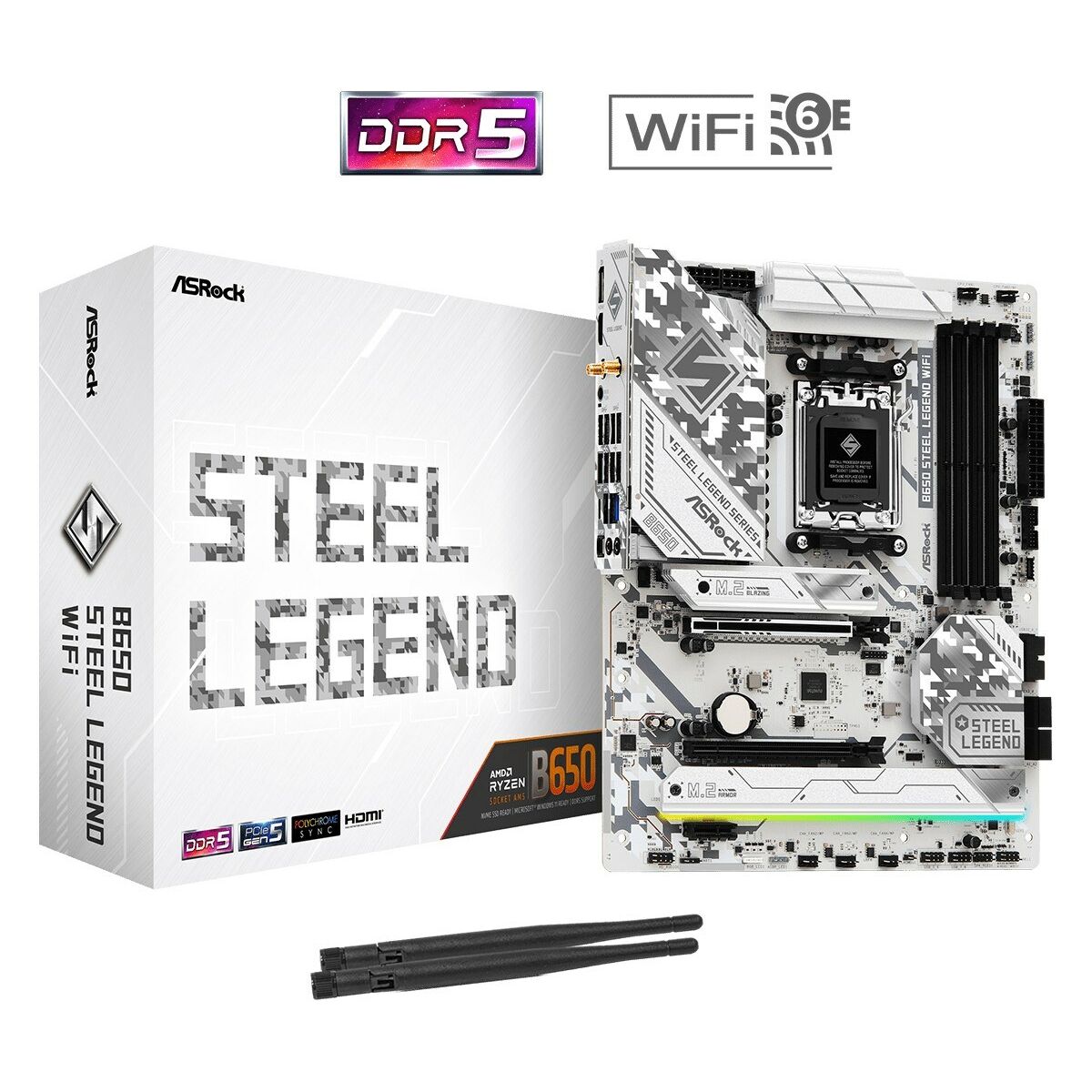 Материнская плата ASRock B650 STEEL LEGEND WIFI Intel Wi-Fi 6 AMD B650 AMD AM5-6