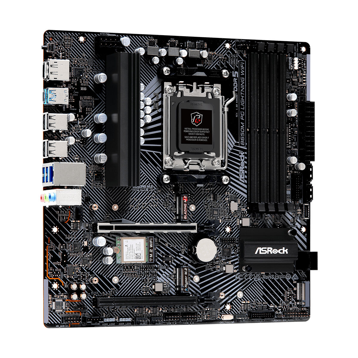 Материнская плата ASRock B650M PG LIGHTNING WIFI AMD AM5 AMD AMD B650-3
