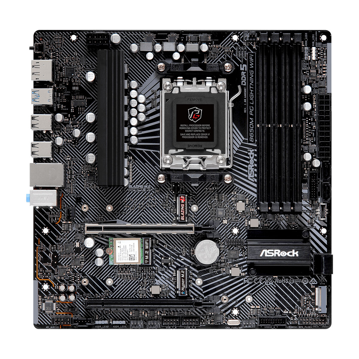 Материнская плата ASRock B650M PG LIGHTNING WIFI AMD AM5 AMD AMD B650-5