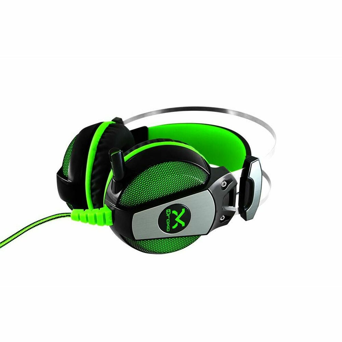 Droxio HADLOK USB Black/Green Gaming Headphones-2