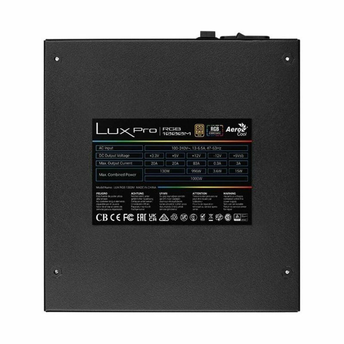 Источник питания Aerocool LUXPRORGB1000M ATX 1000 W 80 Plus Gold-5