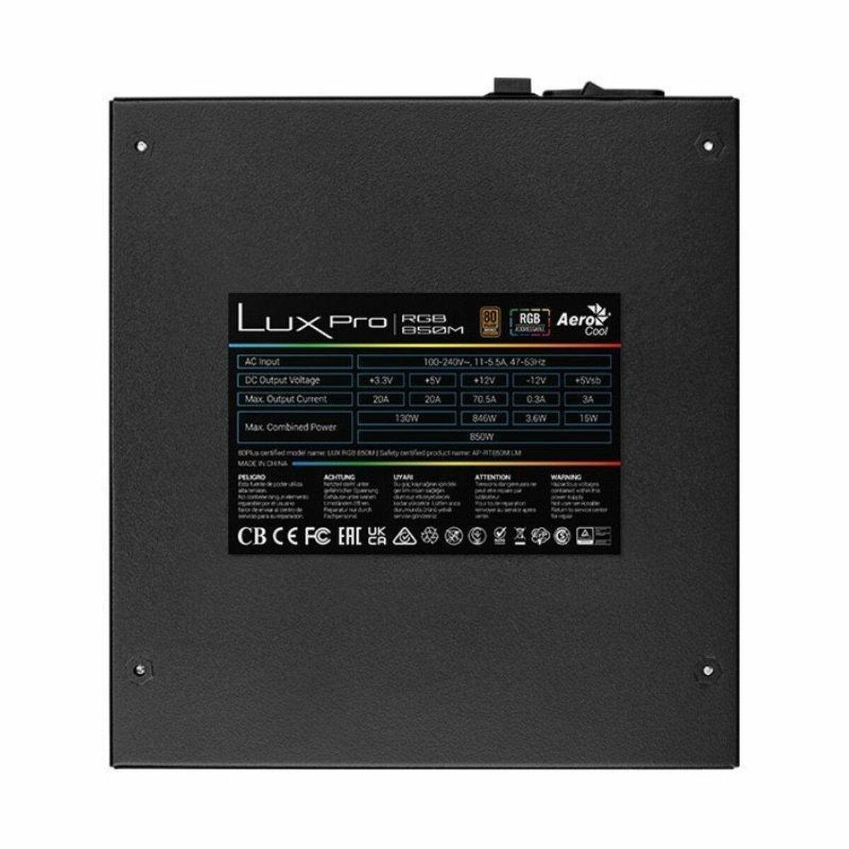 Источник питания Aerocool LUXPRORGB850M ATX 850 W 80 Plus Bronze-5