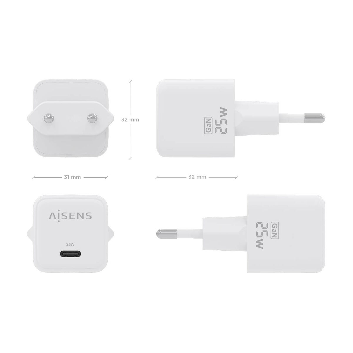 Network charger Aisens ASCH-25W1P012-W White 25 W (1 piece)-3