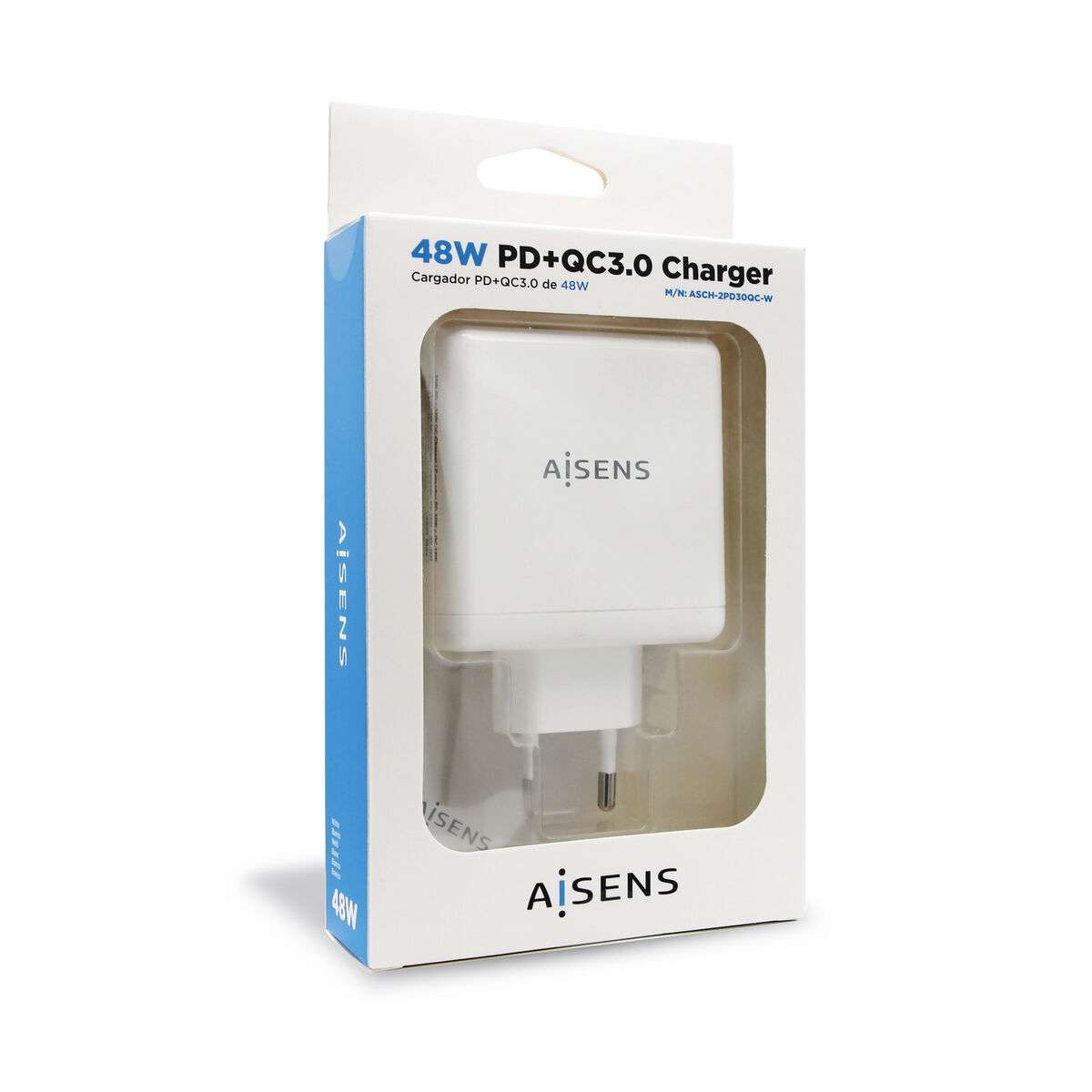 Car charger with USB ports Aisens ASCH-2PD30QC-W White 48 W USB-C (1 piece)-2