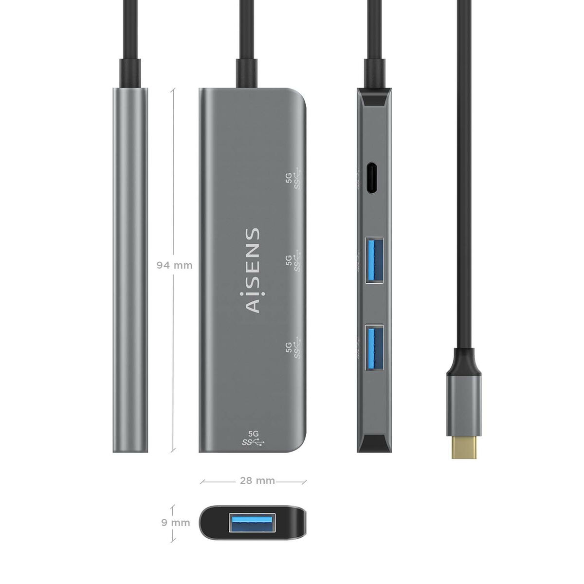 USB-разветвитель Aisens A109-0762 Серый (1 штук)-3