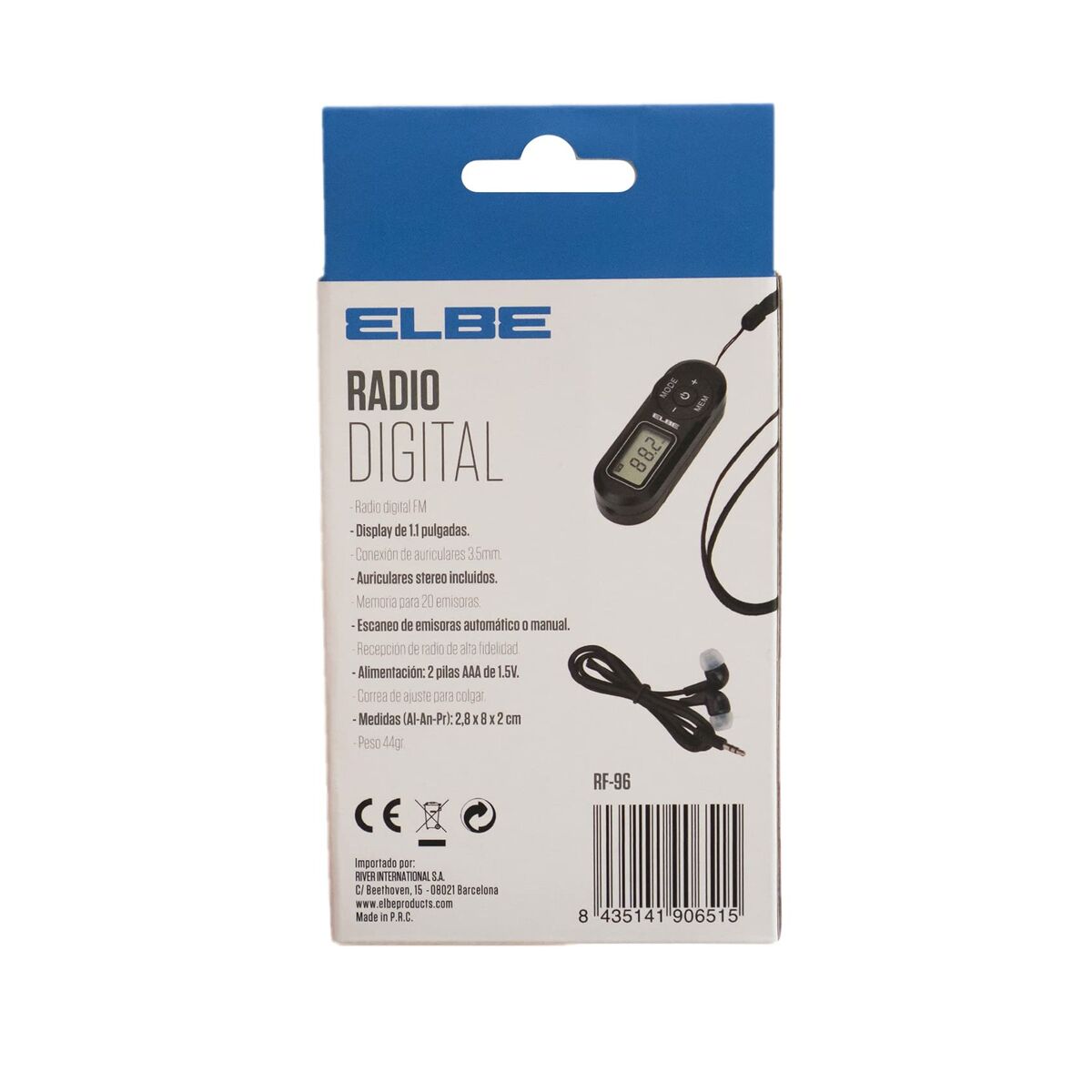 Портативное цифровое радио ELBE RF-96 Чёрный FM-5