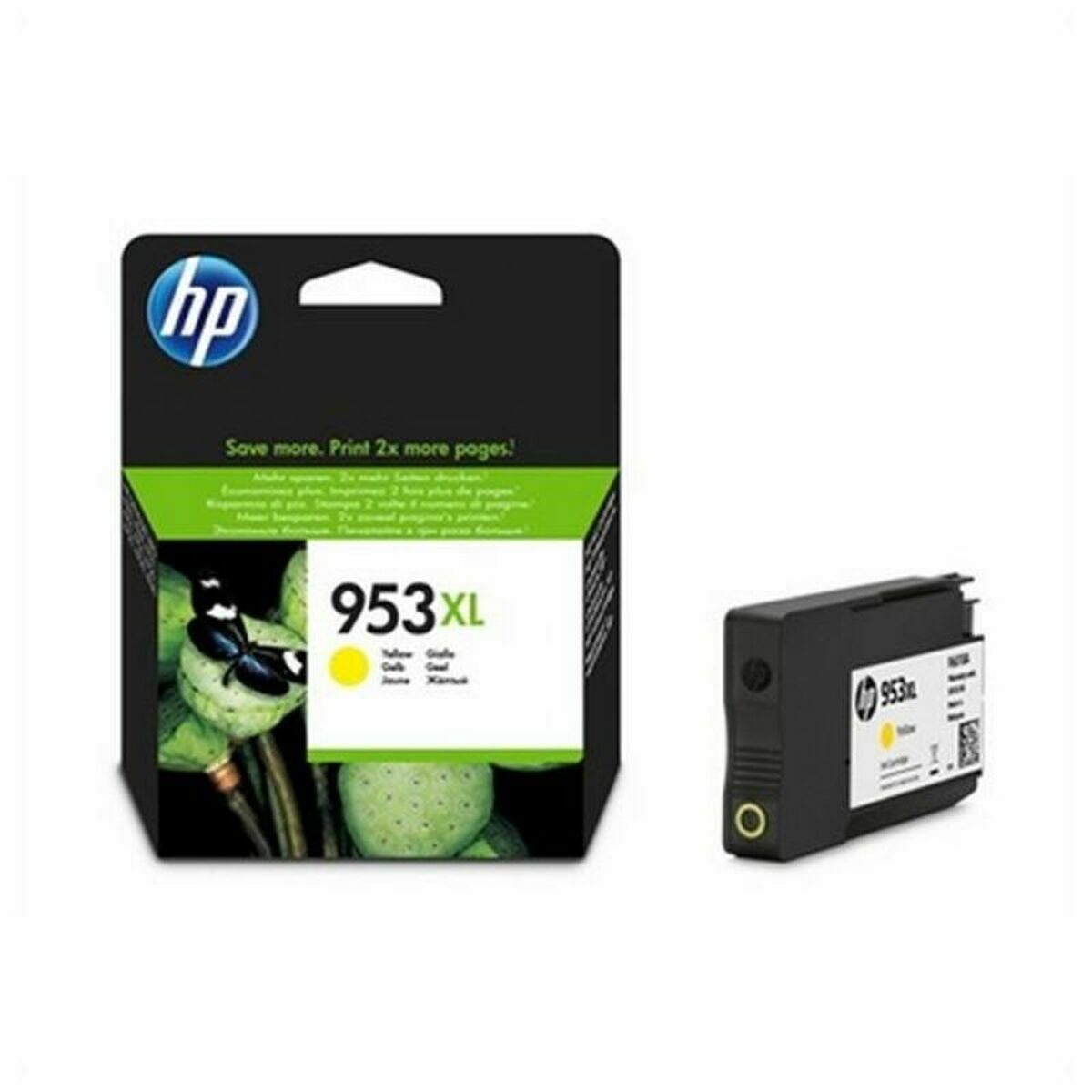 带有原始HP墨水的墨盒F6U18AE黄色