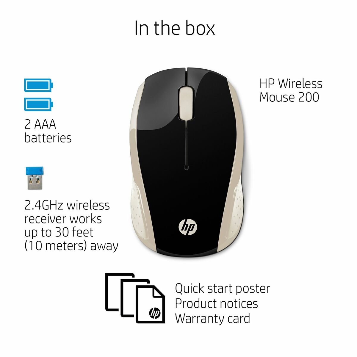 Мышь HP 200 (Silk Gold) Позолоченный-5