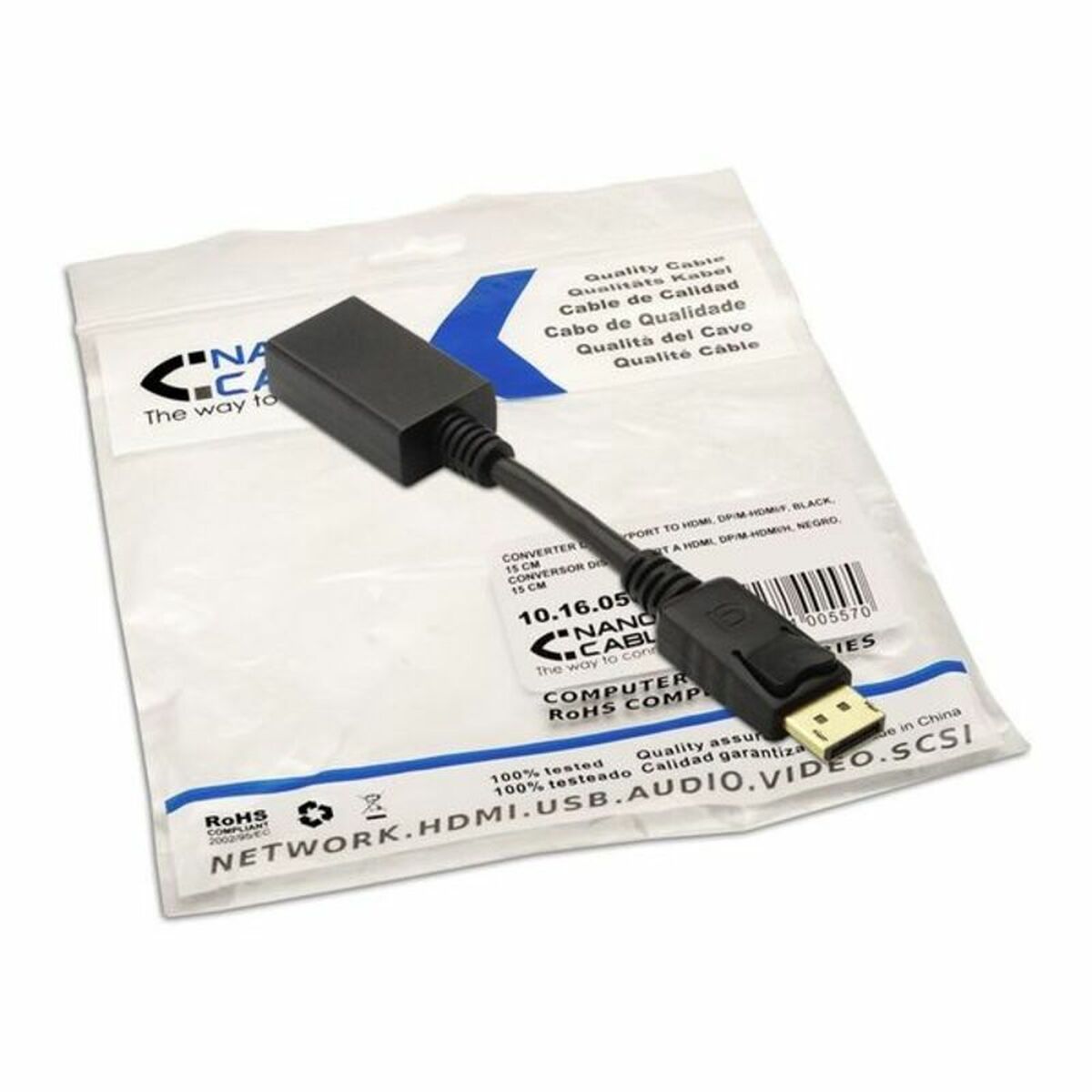 HDMI NANOCABLE 10의 디스플레이 포트 어댑터. 16. 0502 15cm 검은 색-3