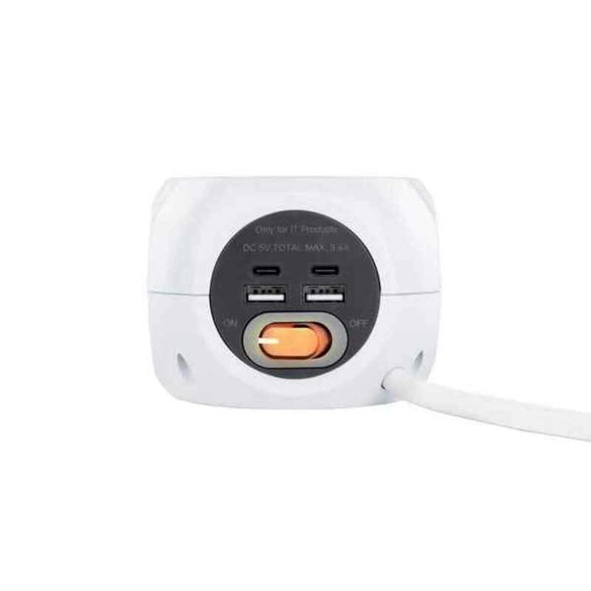 Socket outlet unit, 3 positions, with NANOCABLE 10 switch. 37. 0001 1.4 m White-2