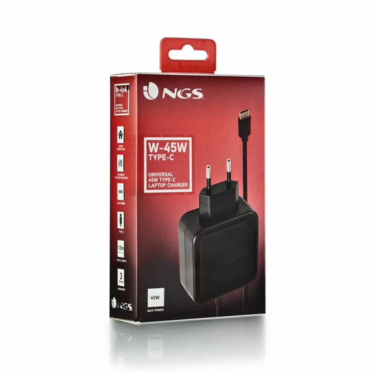 Зарядное устройство для ноутбука NGS 45W Auto USB-C 45 W-2
