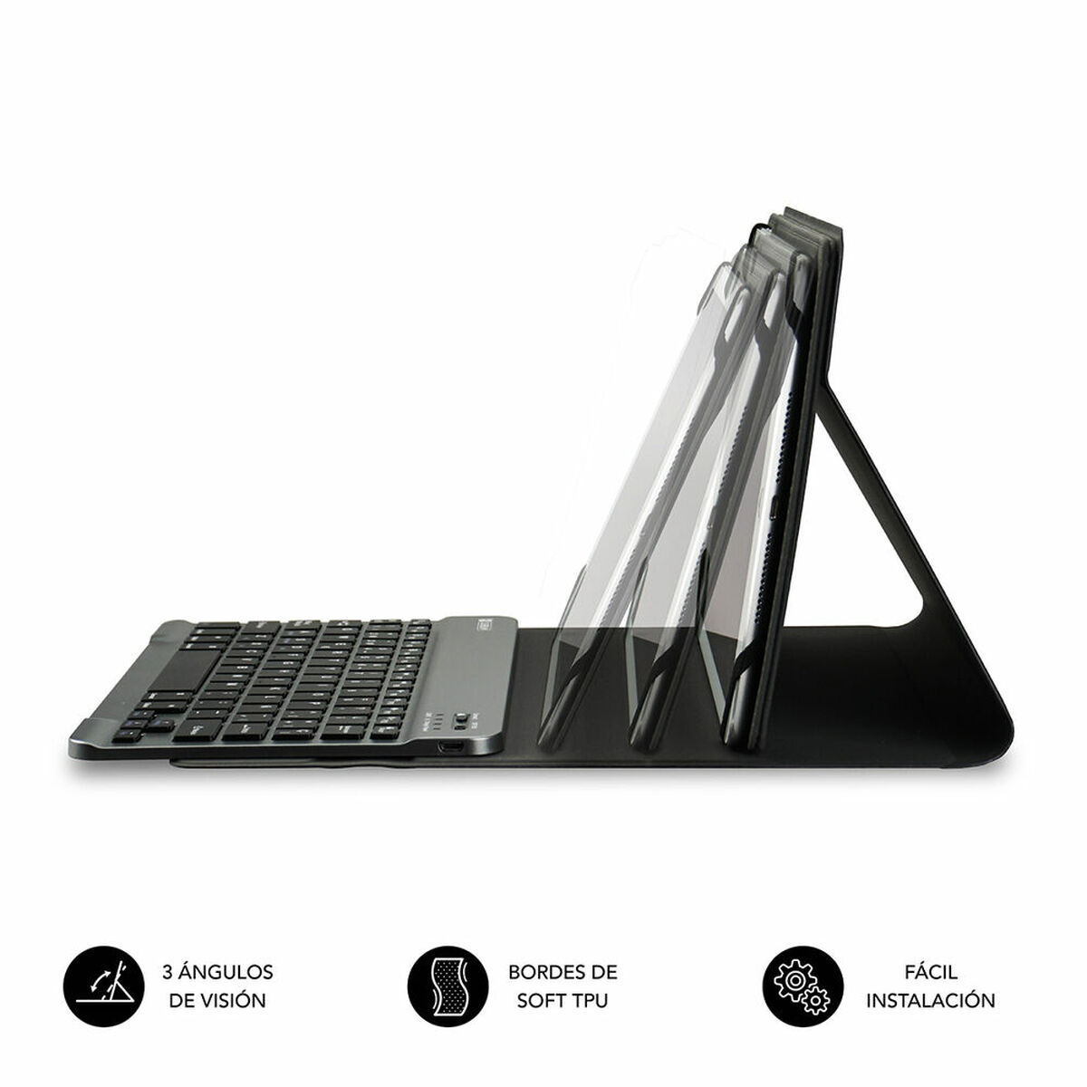 Чехол для планшета с клавиатурой Subblim SUB-KT2-BT0001 10.1 Чёрный Испанская Qwerty QWERTY Bluetooth-2