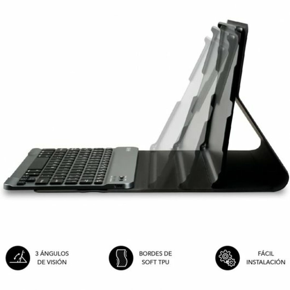 Чехол для планшета с клавиатурой Subblim SUBKT3-BTL300 Чёрный Испанская Qwerty QWERTY 10,6-7