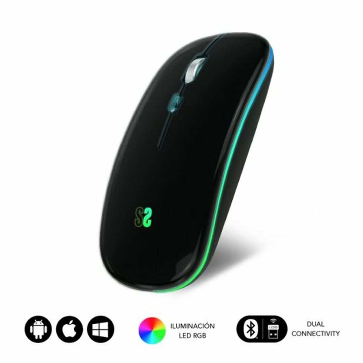 Мышь Subblim SUBMO-LDFLAT1 Чёрный 1600 dpi-2