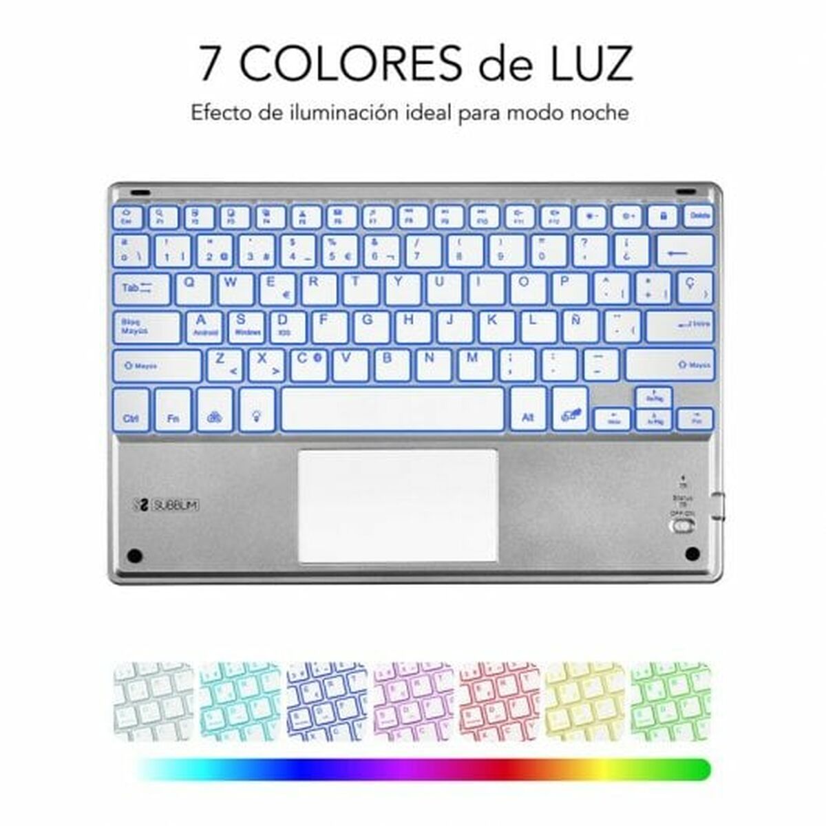 Bluetooth-клавиатура с подставкой для планшета Subblim SUB-KBT-SMBT50 Серебристый Испанская Qwerty QWERTY-6