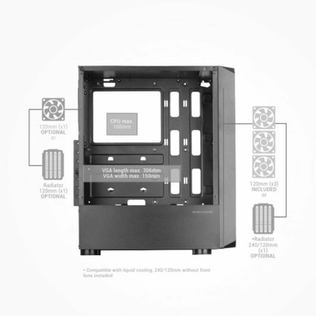 Блок полубашня ATX Galileo Mars Gaming MCTORW Белый-6