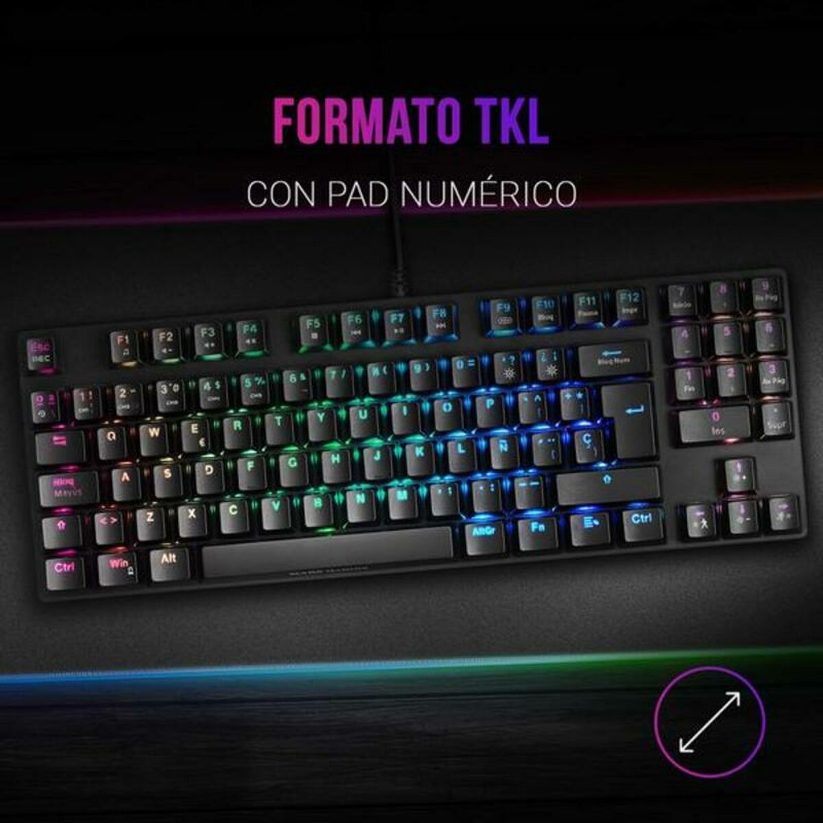 Игровая клавиатура Gaming Mars Gaming MKREVO PRO LED RGB-6