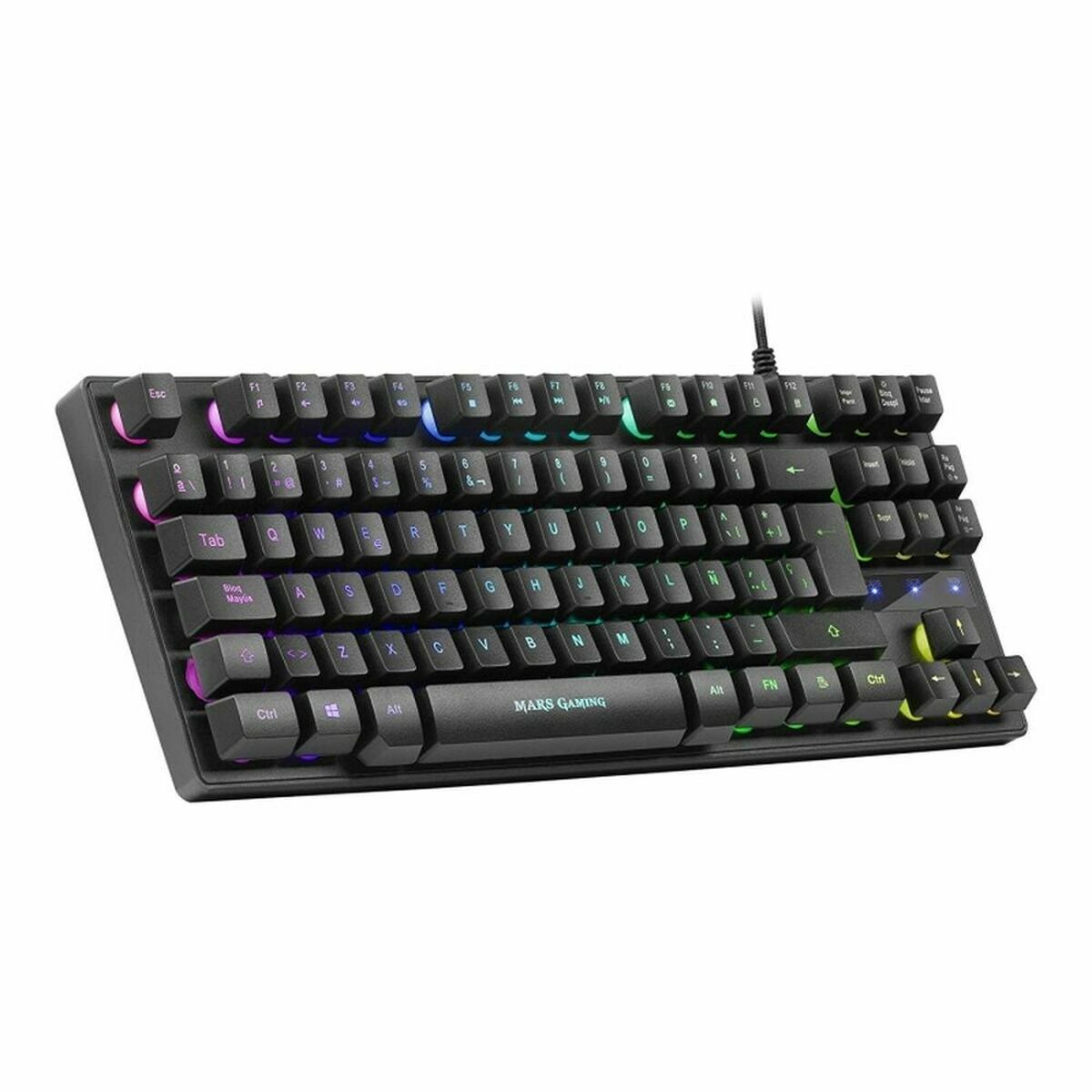 Игровая клавиатура Gaming Mars Gaming MKTKLES Испанская Qwerty Чёрный LED RGB-3