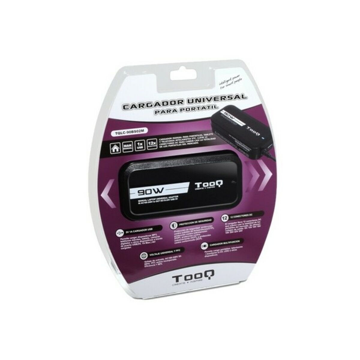 Зарядное устройство для ноутбука TooQ TQLC-90BS02M 90W Чёрный 90 W-2