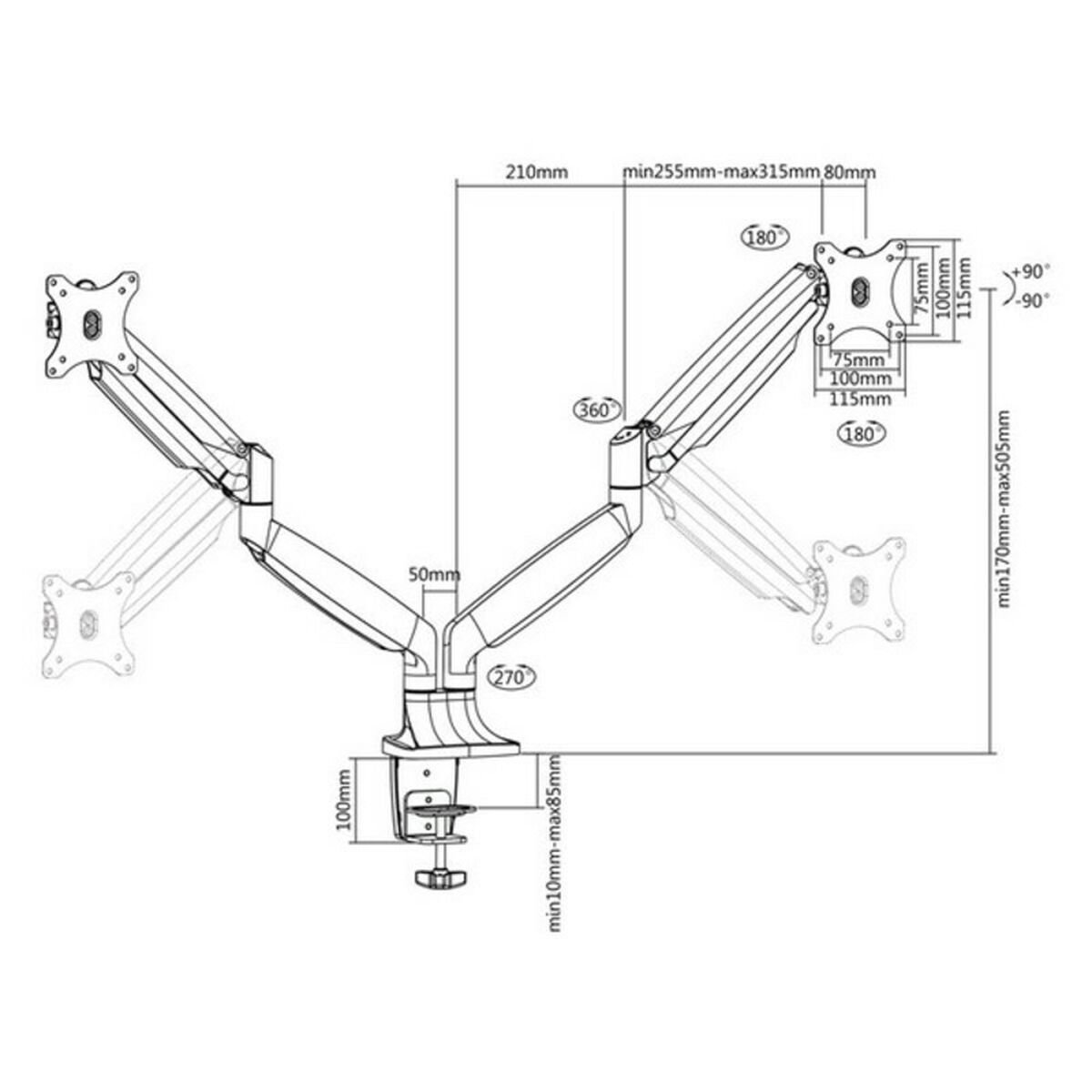 Настольная подставка для экрана TooQ DB3132TNR-S 13 - 32 13 18 kg-3