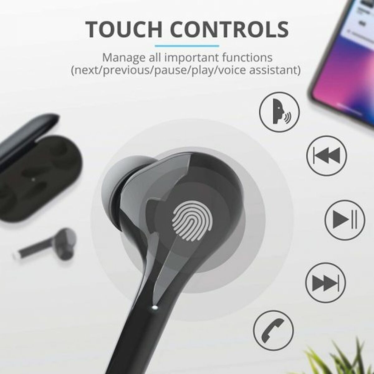 Наушники с микрофоном Trust Nika Touch Чёрный-4
