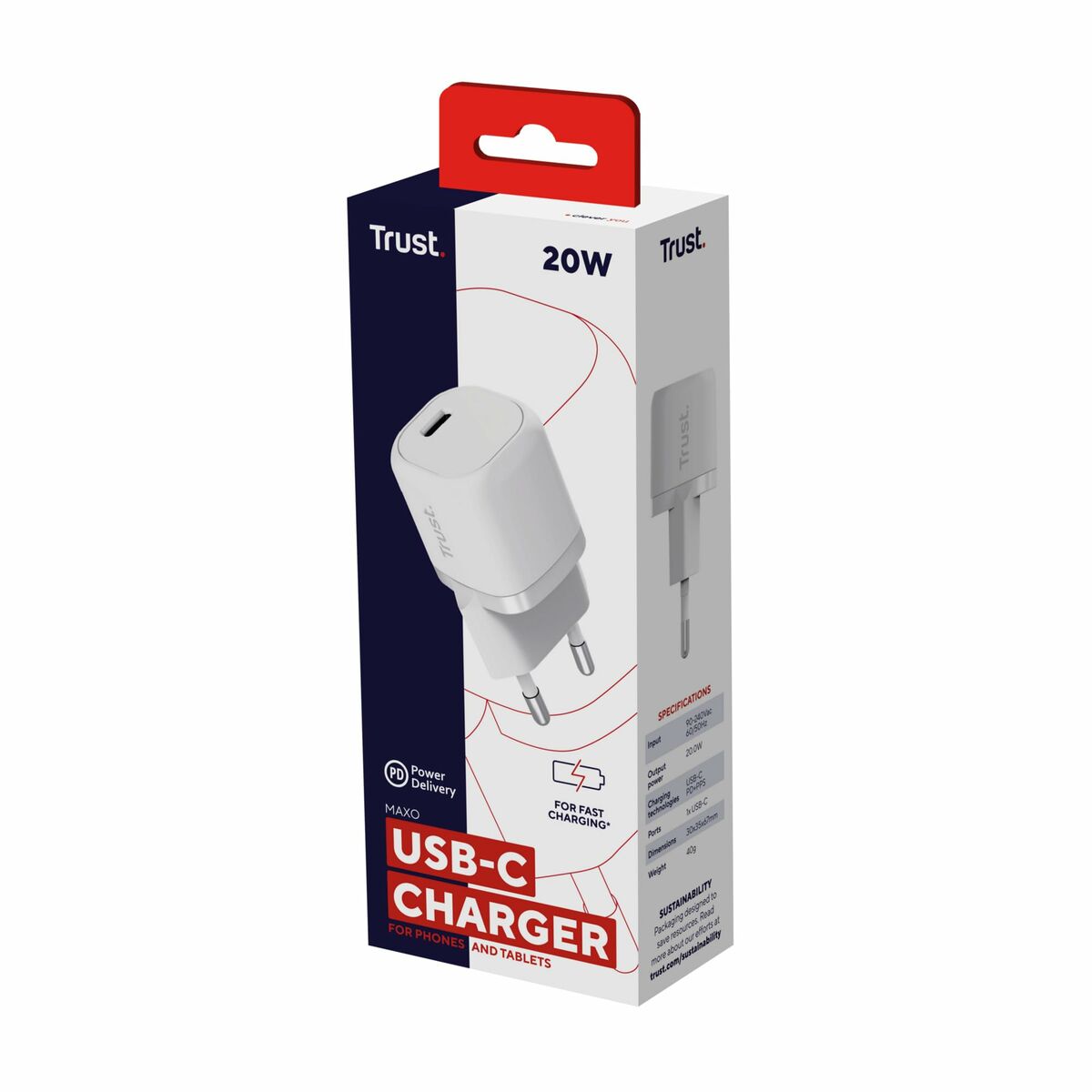Network charger Trust 25205 20 W White (1 piece)-6