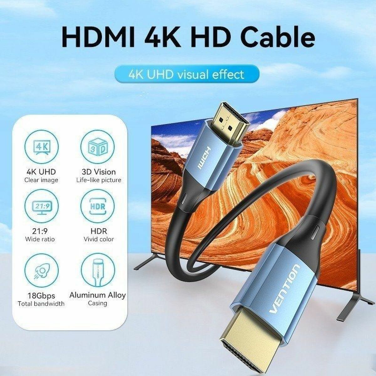 Кабель HDMI Vention ALHSE 75 cm-2