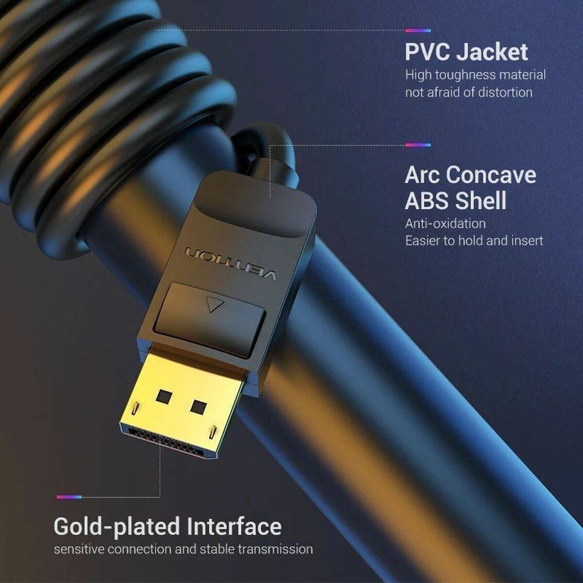 Кабель Displayport Vention HACBF Чёрный 1 m-4