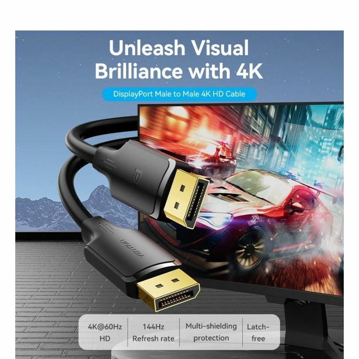 Кабель Displayport Vention HAKBF Чёрный 1 m-2