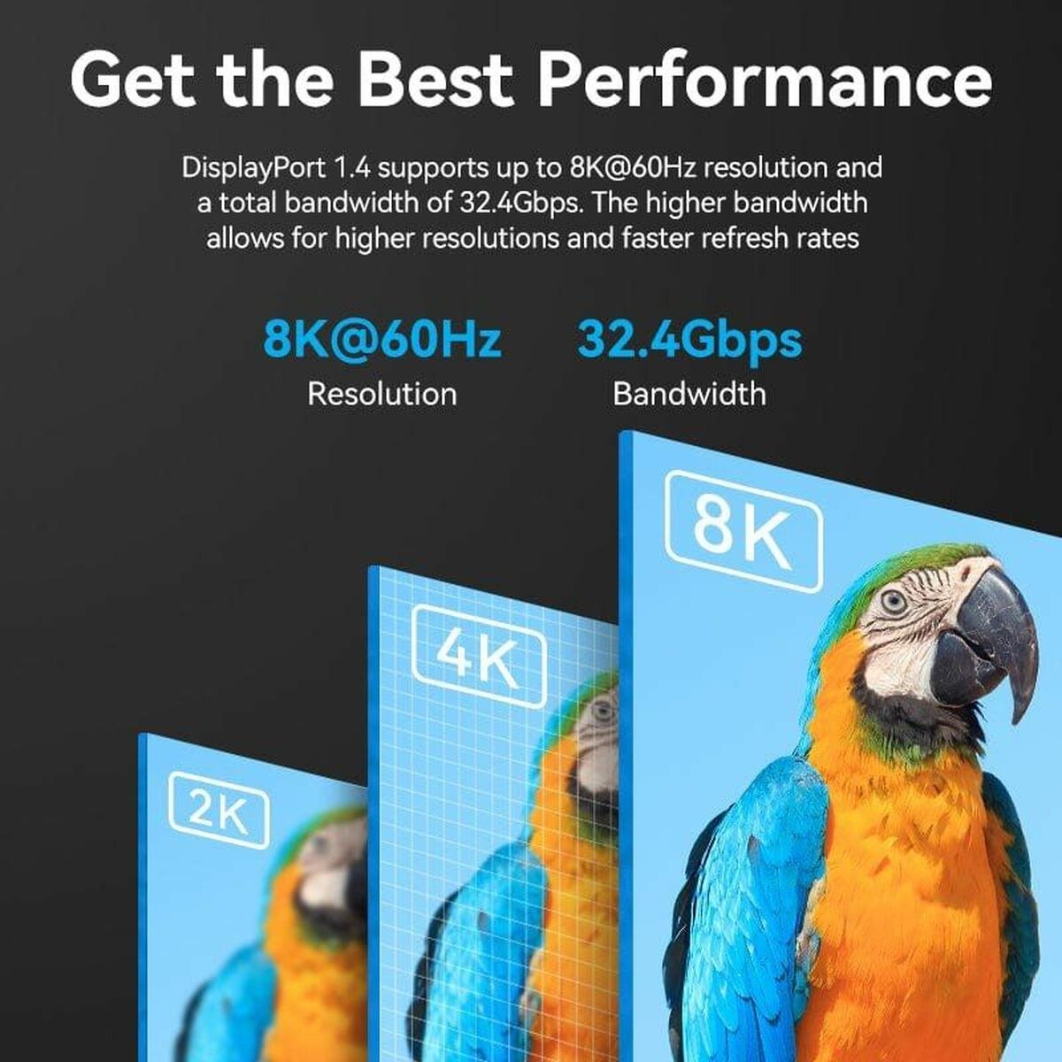 Кабель Displayport Vention HCFLH Чёрный 2 m-2