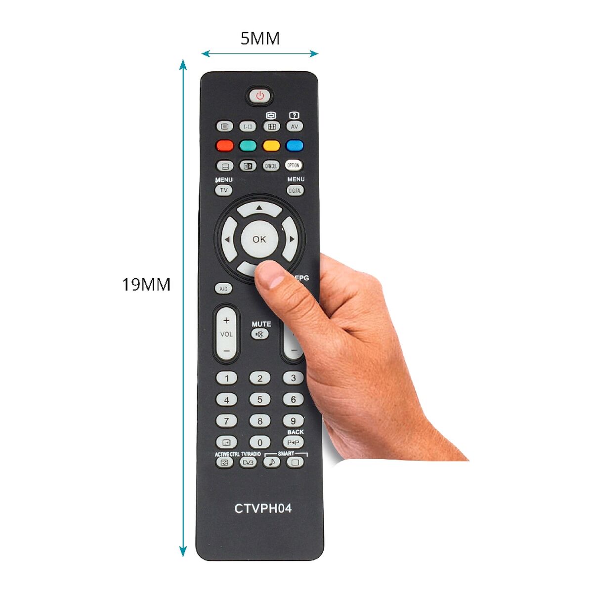 Universal remote control for Philips 02ACCOEMCTVPH04 Black-5
