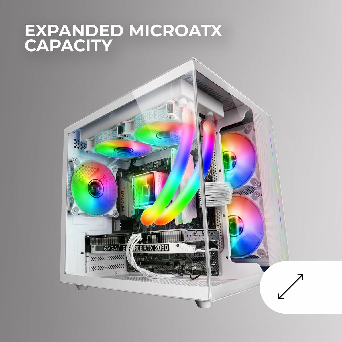 Блок полубашня ATX Galileo Mars Gaming MCVIEWW Белый-2