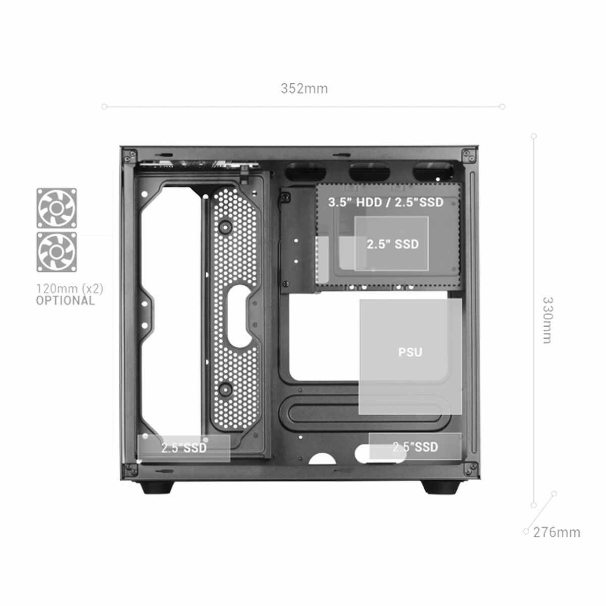 Блок полубашня ATX Galileo Mars Gaming MCVIEWW Белый-3