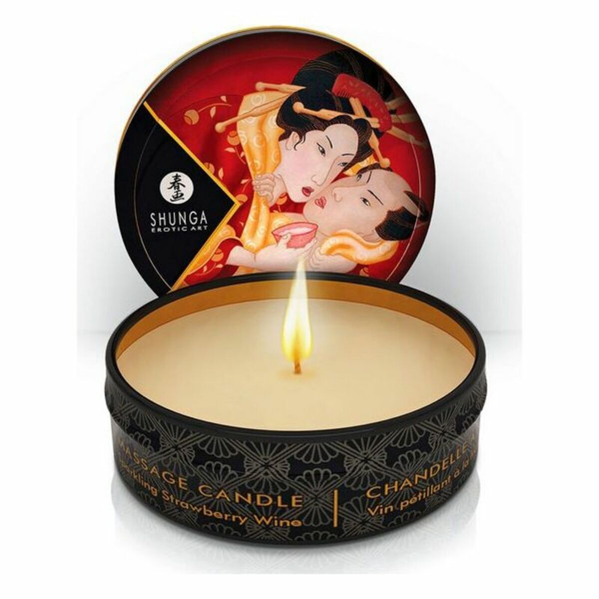 Свеча для массажа Shunga 9046084 Клубника 30 ml-3