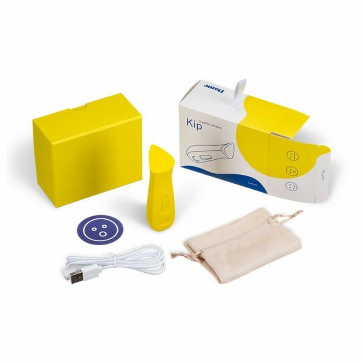 Вибратор для клитора Kip Dame Products Лимонный-3