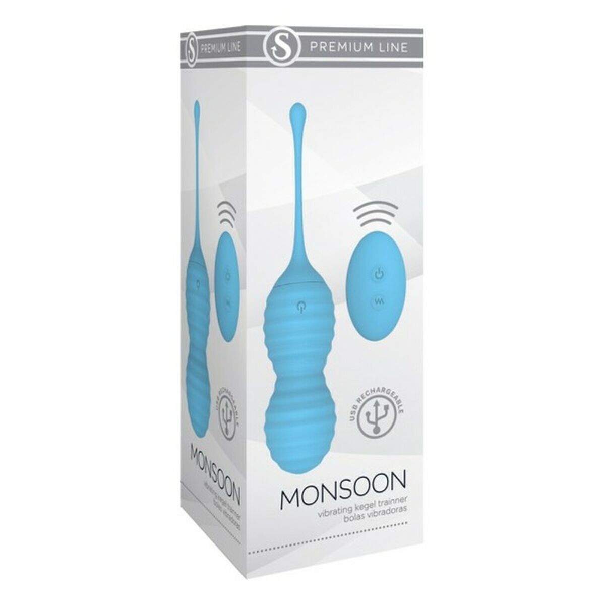 Вагинальные шарики S Pleasures Monsoon Синий Силикон Пастельно-голубой-2