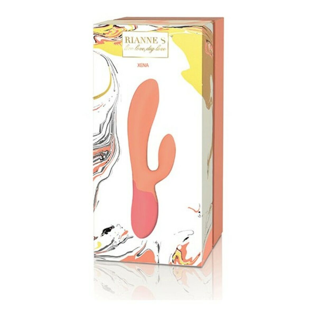Двойной стимулирующий вибратор Rianne S Essentials Xena Rabbit Оранжевый Коралл-2
