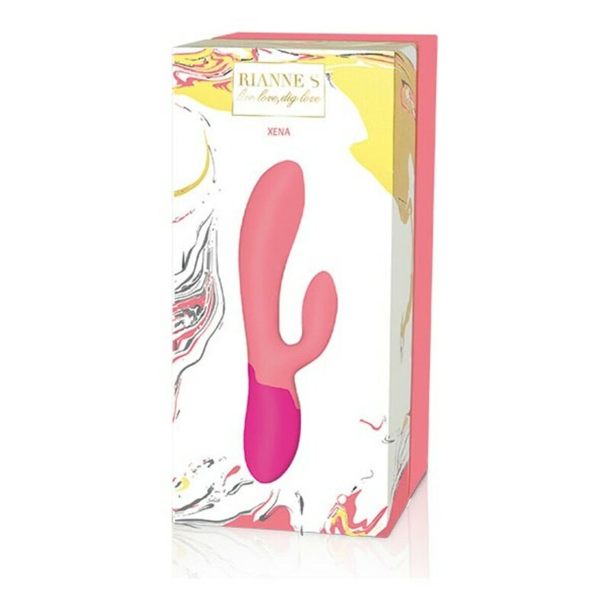 Двойной стимулирующий вибратор Rianne S Essentials Xena Rabbit Коралл Розовый-2