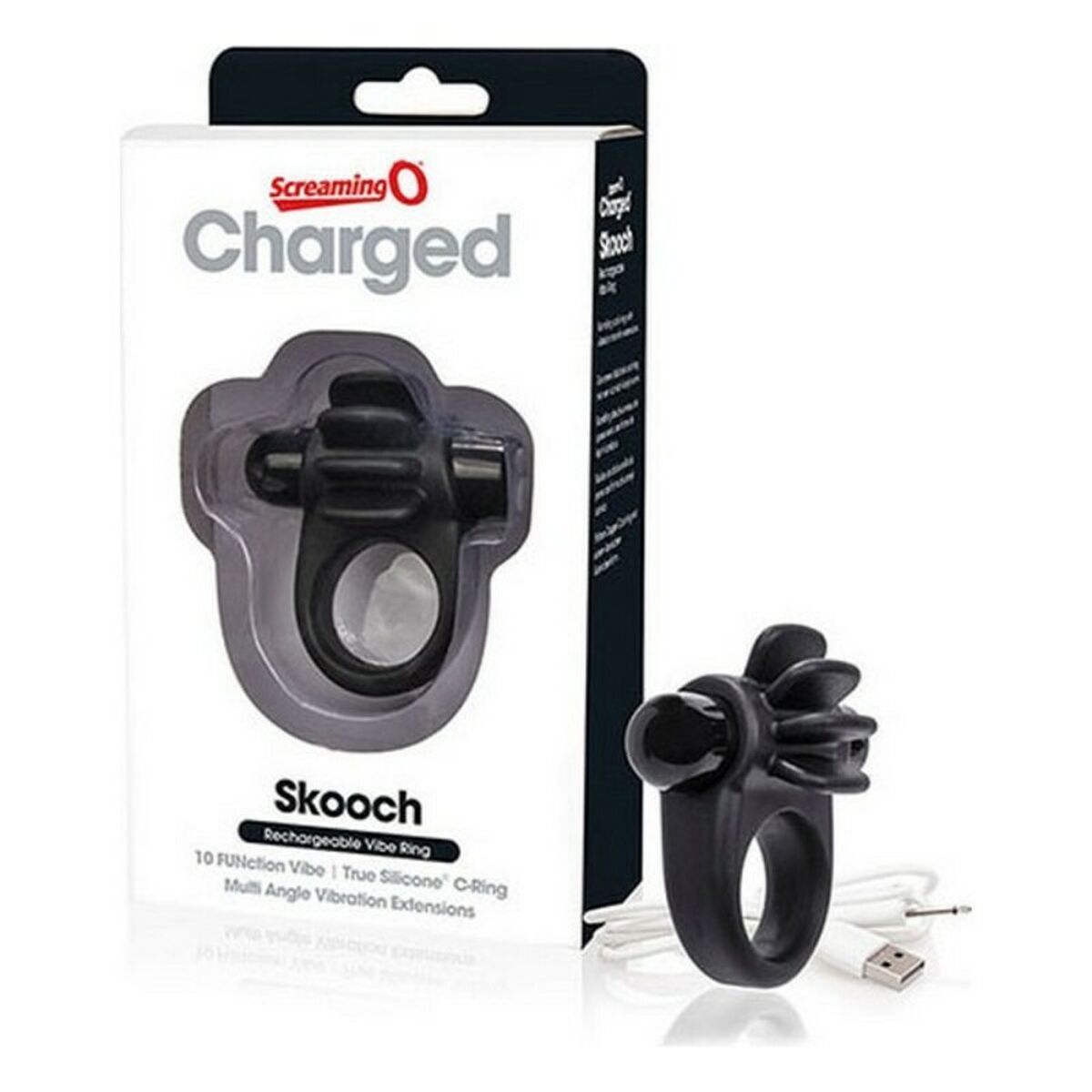 Vibro Ring For Penis The Screaming O Charged Skooch Black-3