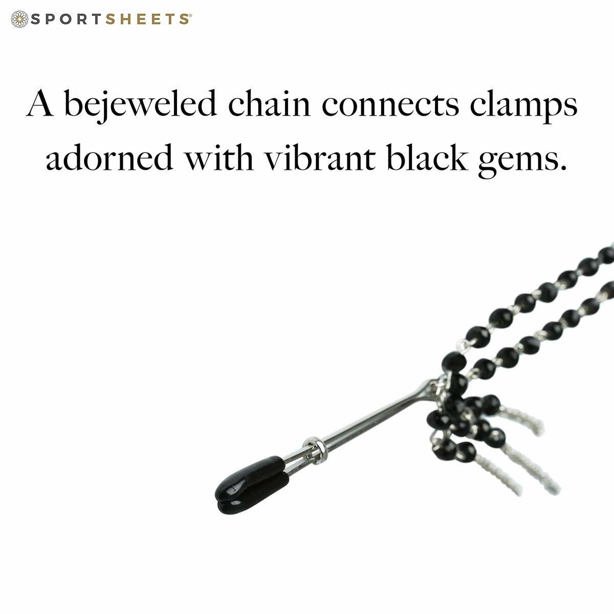 Midnight Black Jeweled Nipple Clips Черные накладки на соски Sportsheets SS520-31-2